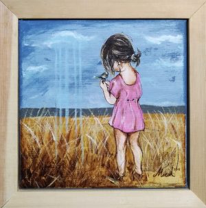 Kus tutan minik kız